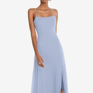 After Six 1559...Scoop Neck Convertible Tie-Strap Maxi Dress...Sky Blue...Sz 4